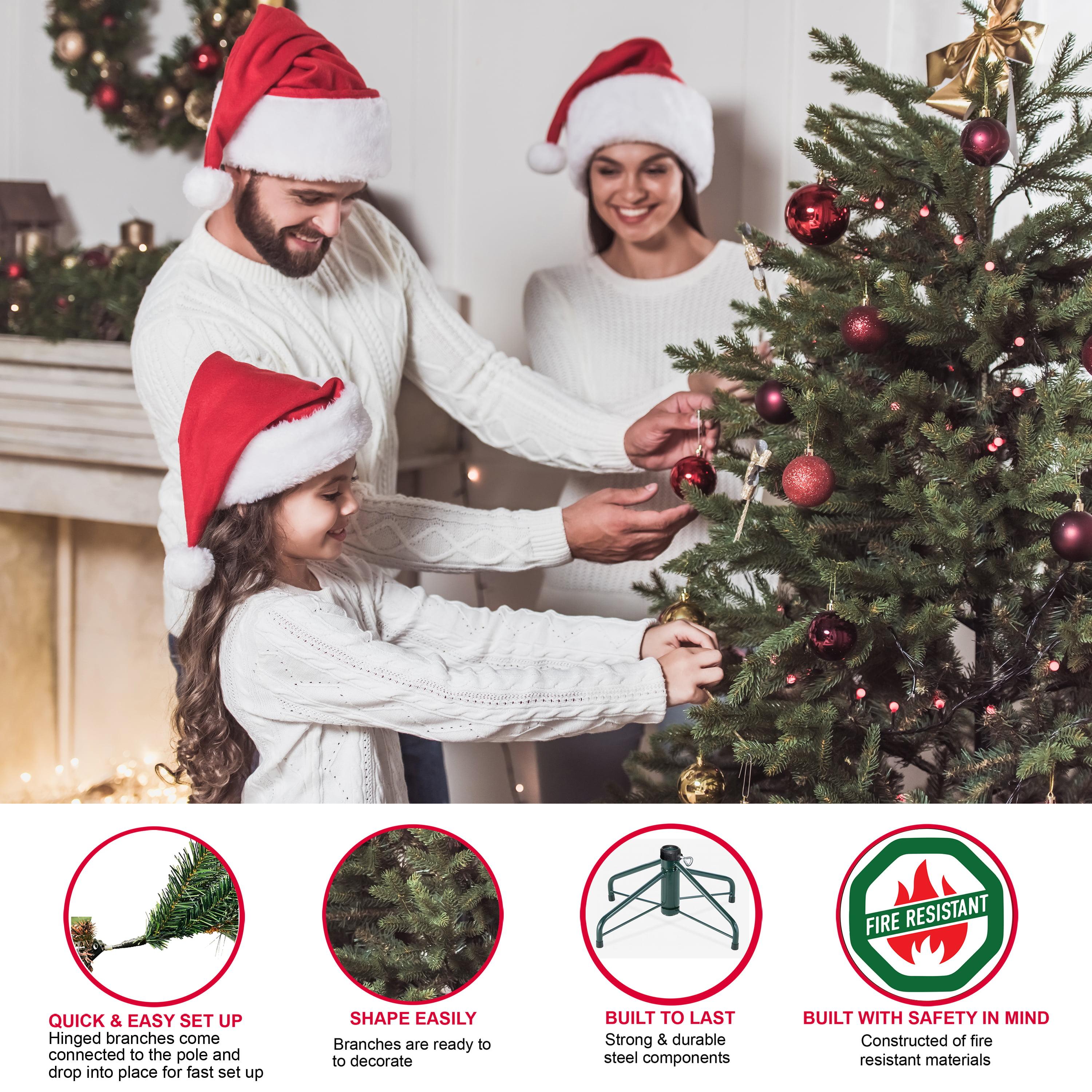 Puleo International 9' Pre-Lit Fraser Fir Artificial Christmas Tree with 1000 Clear UL Listed Lights