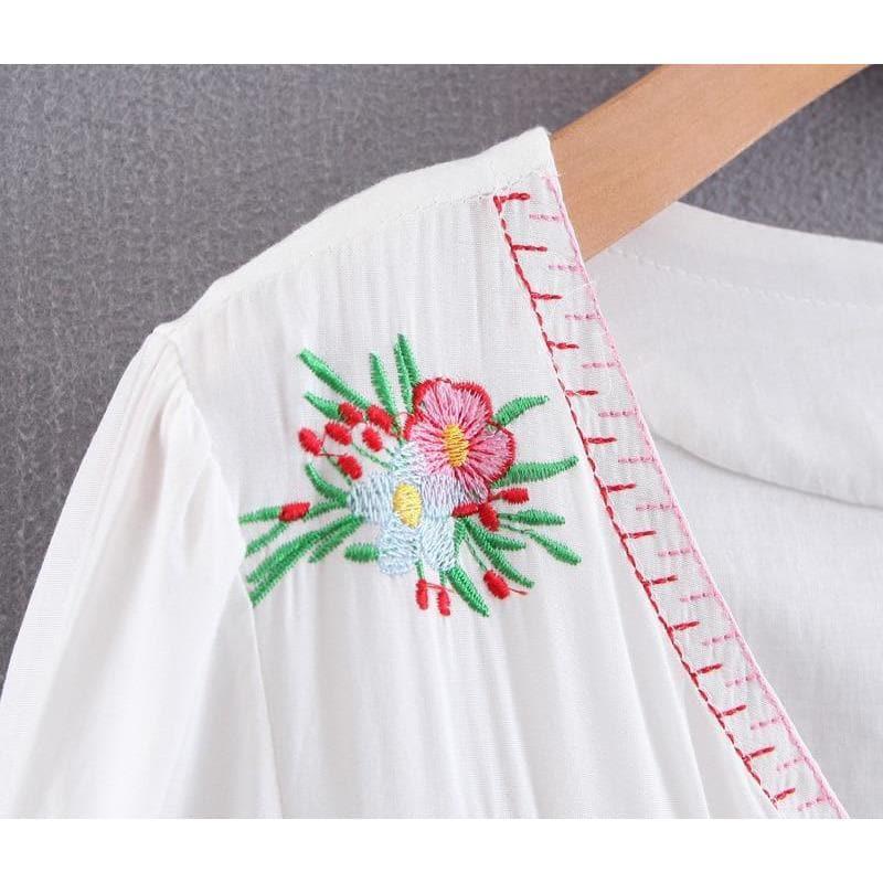 bohemian embroidered midi dress
