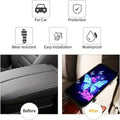 Blue Butterfly Print Armrest Box Mat, Armrest Box Protector Center Console Cover Car Decoration Accessories