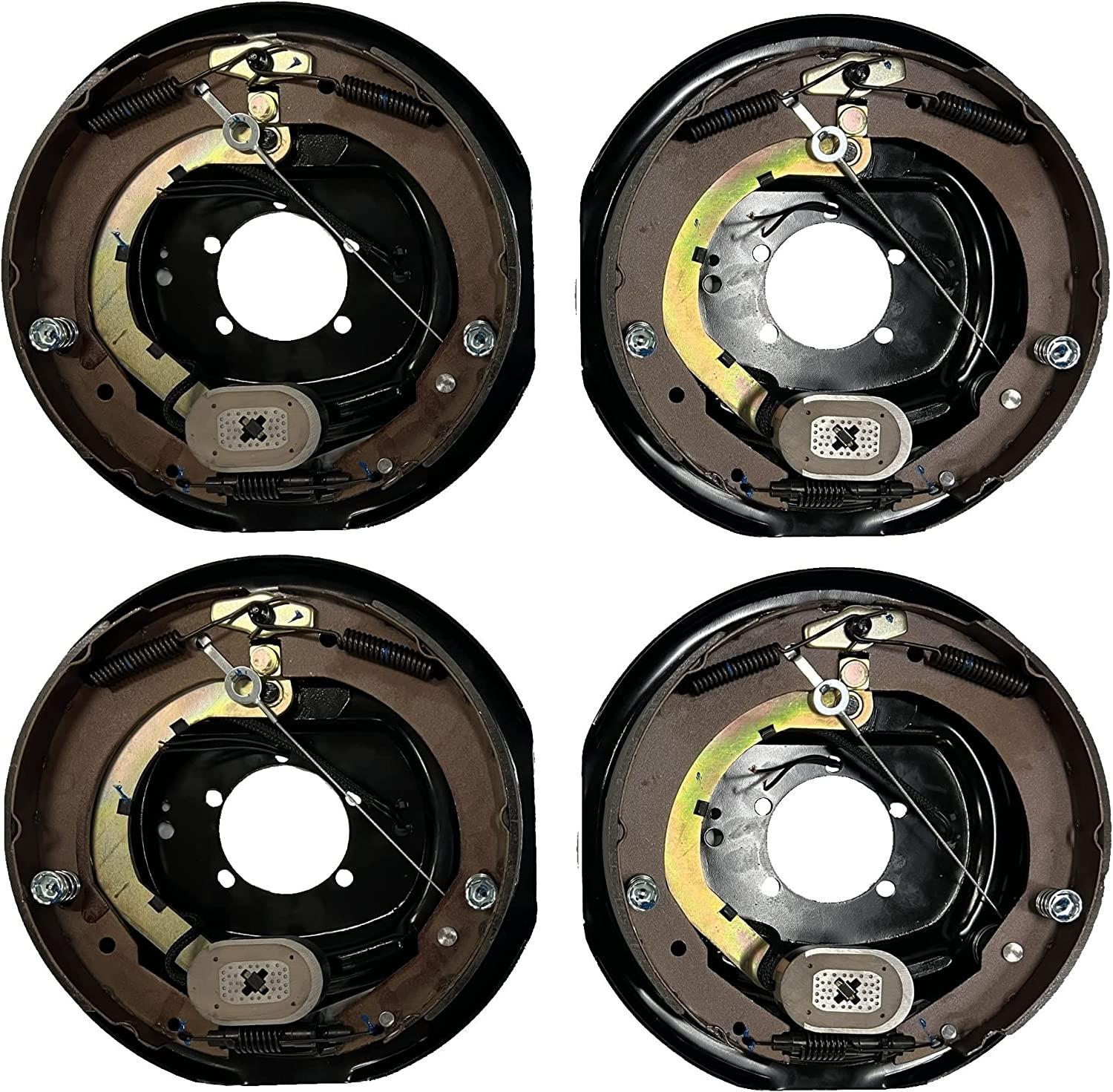 Four 12"x2" Electric Brake Trailer Self Adjusting BacPlates 2 Left 2 Right