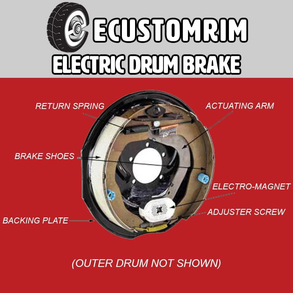 Four 12"x2" Electric Brake Trailer Self Adjusting BacPlates 2 Left 2 Right