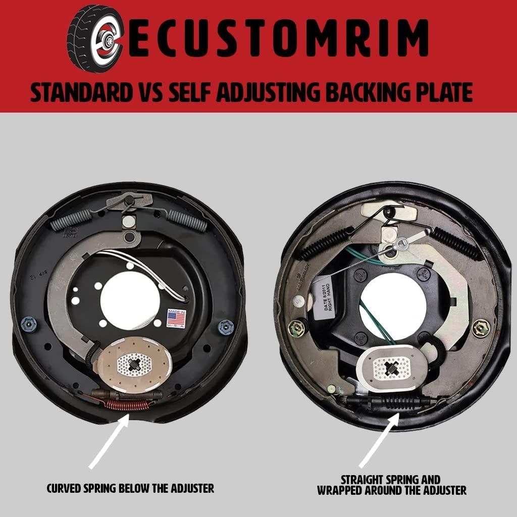Four 12"x2" Electric Brake Trailer Self Adjusting BacPlates 2 Left 2 Right