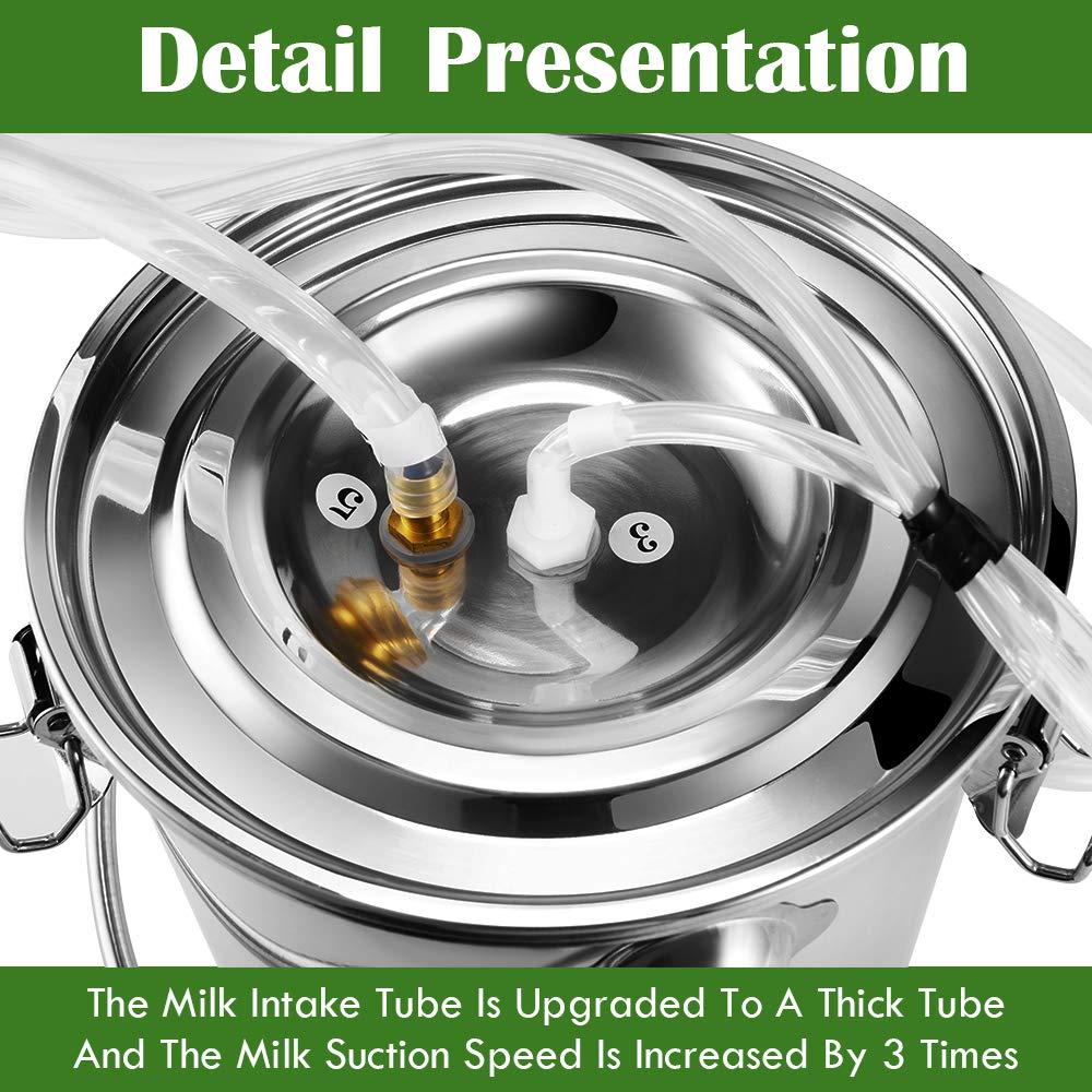 7L MilMachine for Cow Goat, S SMAUTOP MilMachine for Farms Or Daily Family Electric Vacuum Pulsation Suction Pump, Portable Automatic with Brush Milk Lining