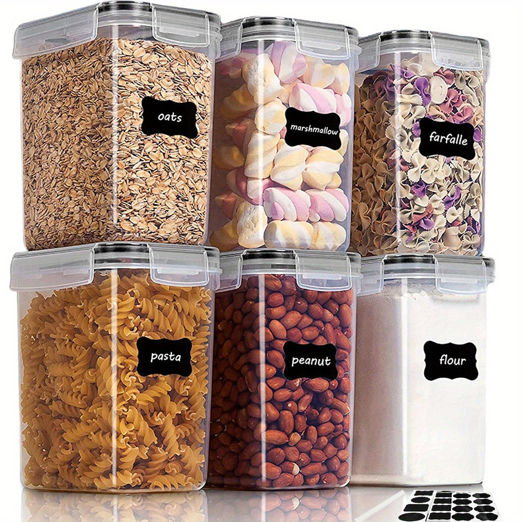 1/6pcs 54oz/1.6L Airtight Plastic Food StoraContainers With Lid, BPA Free,PP Material, No LeaKitchen Organizer For Coffee Beans Flour Sugar