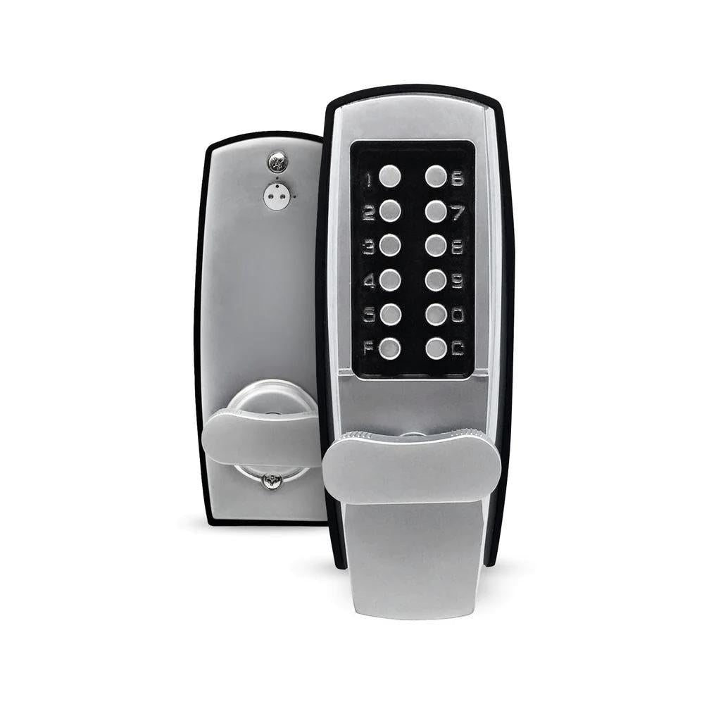 Satin Chrome Mechanical Push-Button Heavy-Duty Keyless Entry Lock with Holdback Function