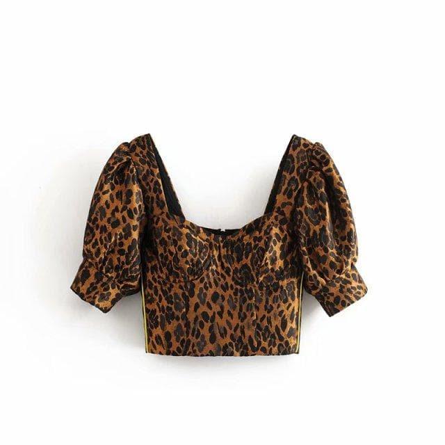 leopard top and high waist top &amp; short