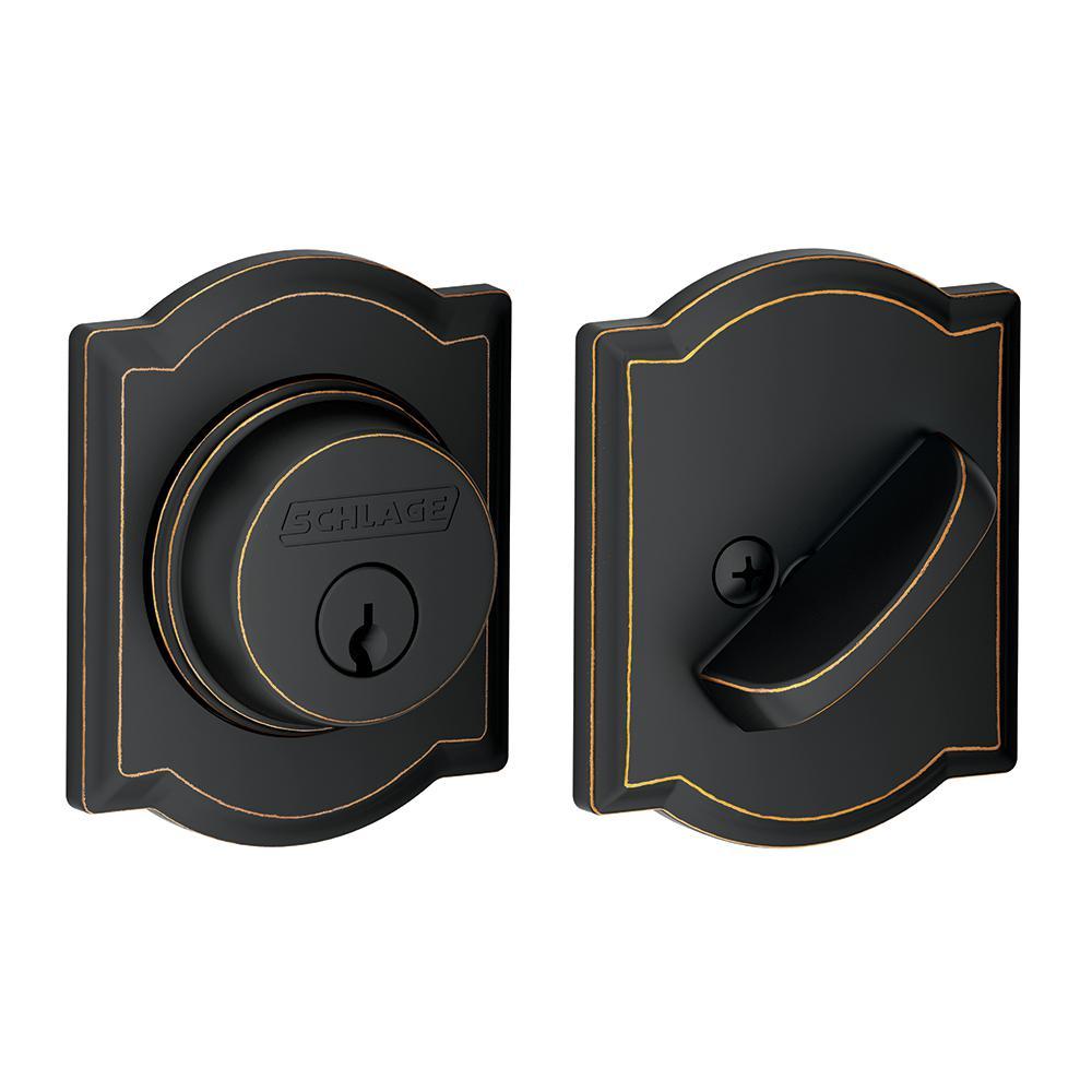 Camelot Aged Bronze Single Cylinder Deadbolt