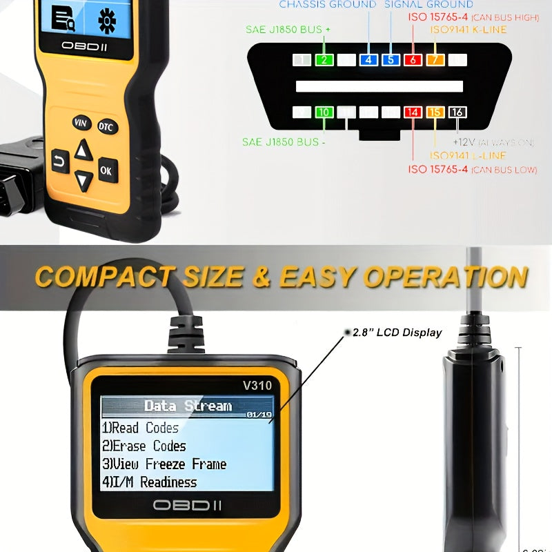 Car OBD2 Scanner Code Reader Engine Fault Code Reader Scanner CAN Diagnostic Scan Tool For All OBD II Protocol Cars Since 1996