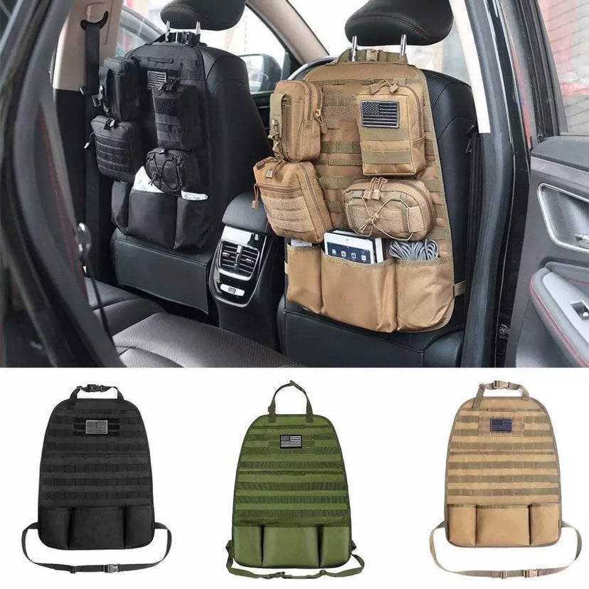 Military-Grade Car Back Seat Organizer: Tactical Accessories, Molle Pouch StoraBag, Outdoor Self-Driving Hunting Seat Cover Bag