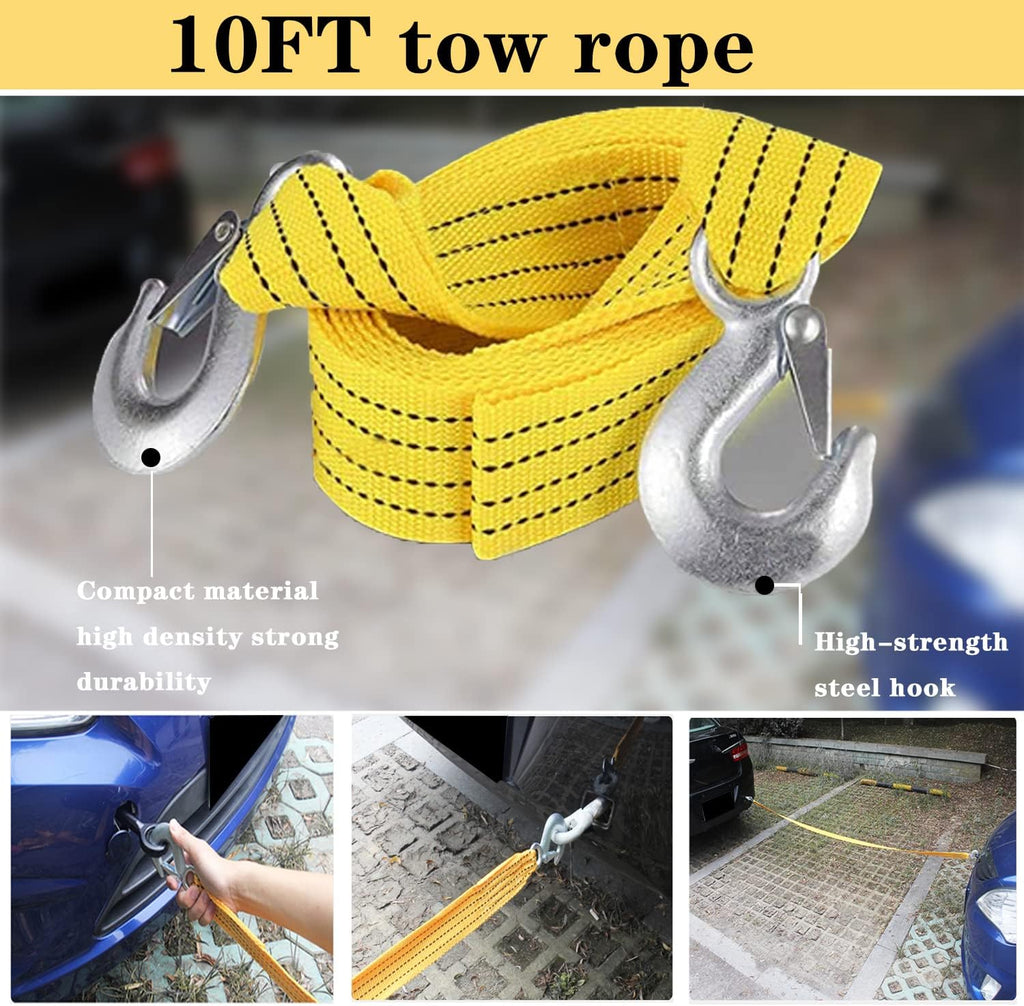 LIANXIN Roadside Emergency Car Kit- Emergency Roadside Kit for Car,Roadside Kit with Jumper Cables,Tow Strap,Car Tool Kit,Deer Whistles for Car,Emergency Truck Kit