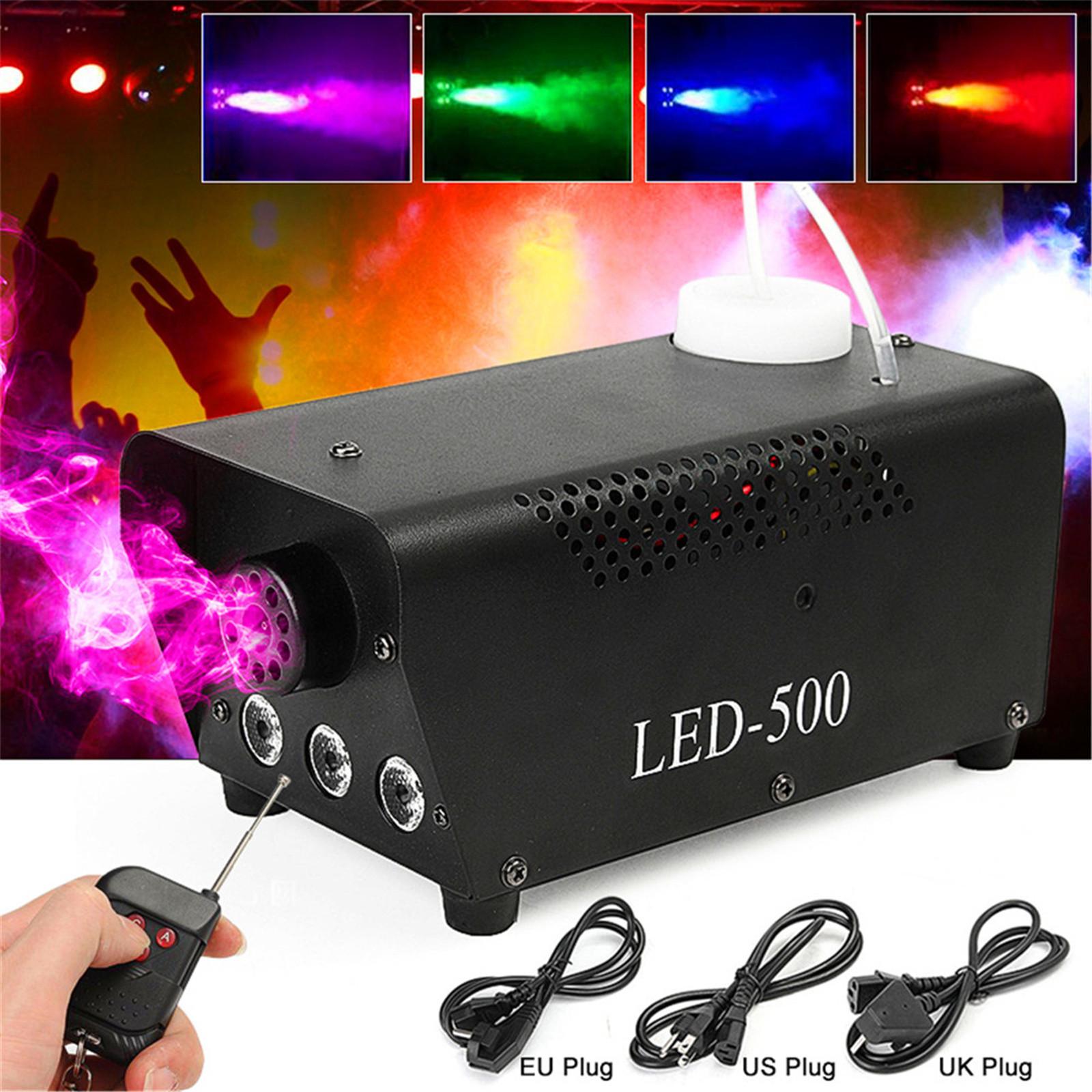 Viafly LED 500W Fog Smoke Machine Remote RGB Color Smoke Ejector LED QWEGF8619