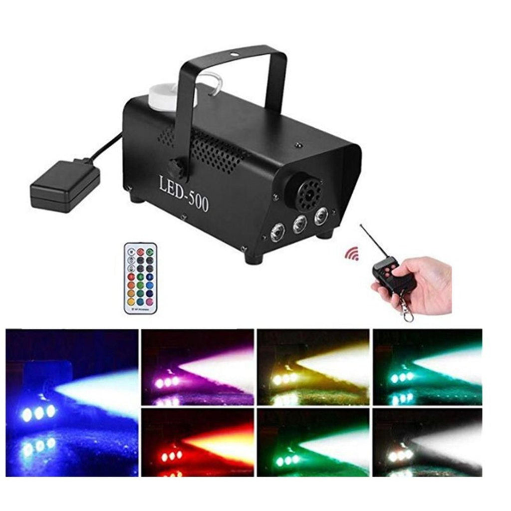 Viafly LED 500W Fog Smoke Machine Remote RGB Color Smoke Ejector LED QWEGF8619