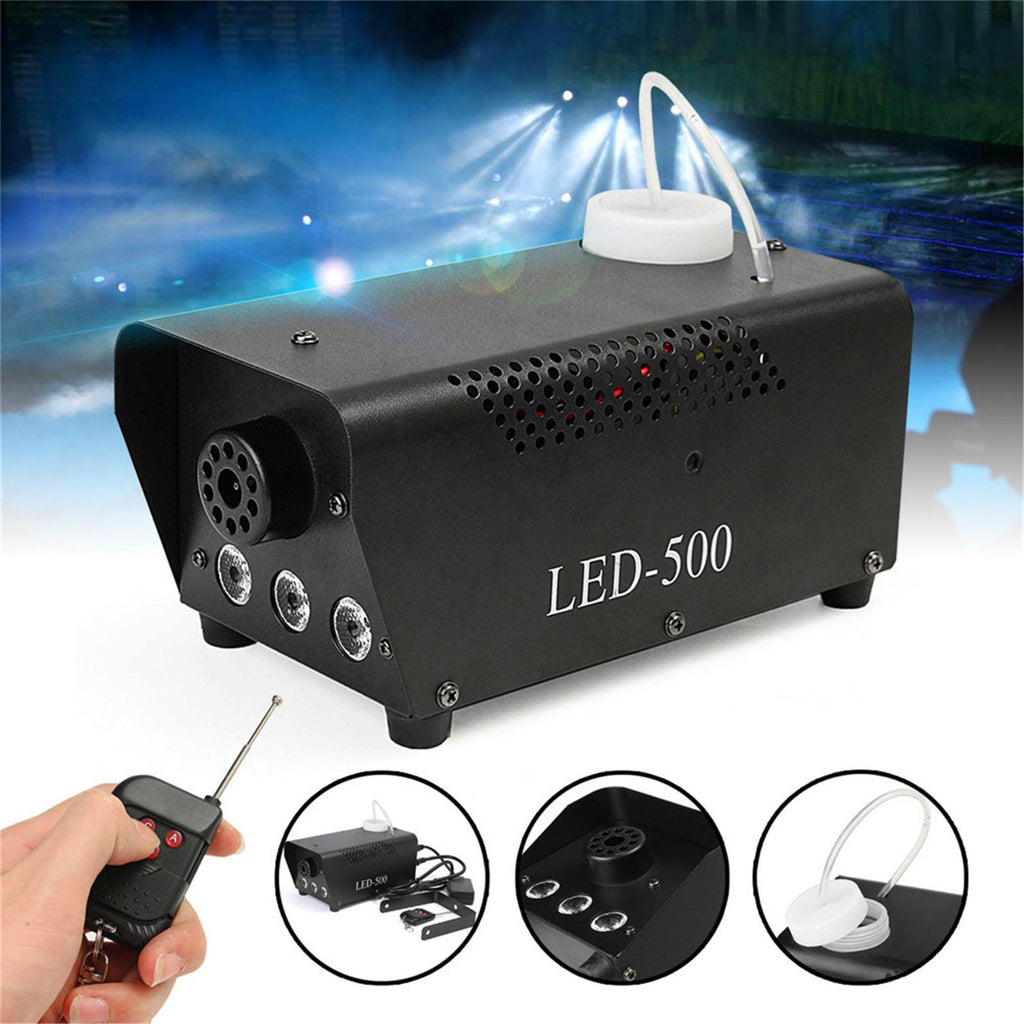 Viafly LED 500W Fog Smoke Machine Remote RGB Color Smoke Ejector LED QWEGF8619