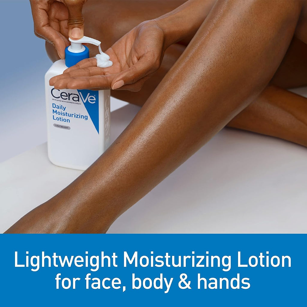 CeraVe Daily Moisturizing Lotion for Dry Skin | Body Lotion &amp; Facial Moisturizer with Hyaluronic Acid and Ceramides | Fragrance Free | 19 Ounce