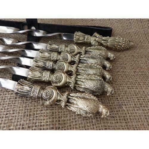 6Pcs Premium Heavy Duty  Steel Barbecue BBQ Kebab Skewers 23-Inch Gift