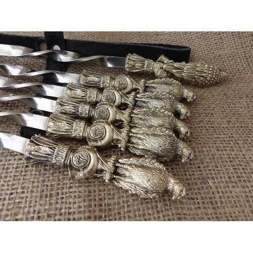 6Pcs Premium Heavy Duty  Steel Barbecue BBQ Kebab Skewers 23-Inch Gift