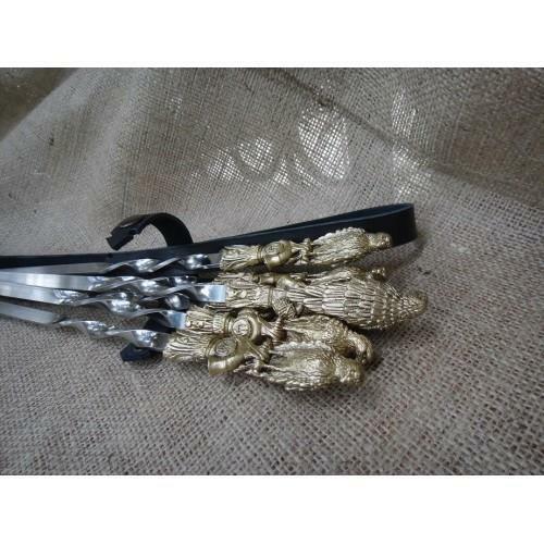 6Pcs Premium Heavy Duty  Steel Barbecue BBQ Kebab Skewers 23-Inch Gift