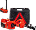 ROGTZ Electric Hydraulic Car Jack Kit with Impact Wrench and Tire Inflator Pump, 5 Ton 12V Car Jack Hydraulic Car for SUV Sedans Tire Chanwith LED Light(Red)