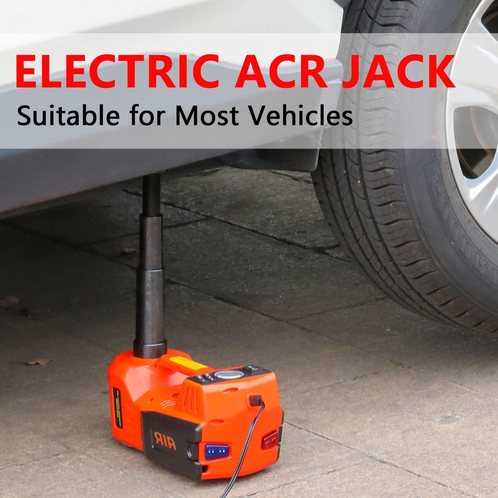 ROGTZ Electric Hydraulic Car Jack Kit with Impact Wrench and Tire Inflator Pump, 5 Ton 12V Car Jack Hydraulic Car for SUV Sedans Tire Chanwith LED Light(Red)