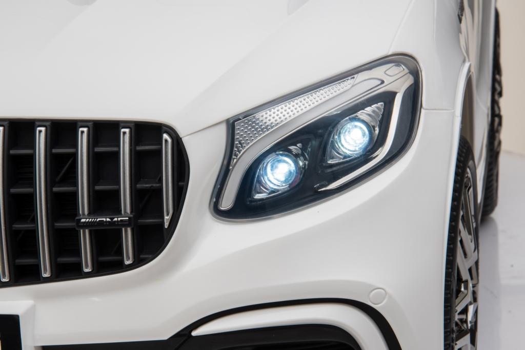 12V powered Mercedes AMG GLC63S Ride on electric car For Kids with Remote Control LED lights MP3 Leather Seat - White