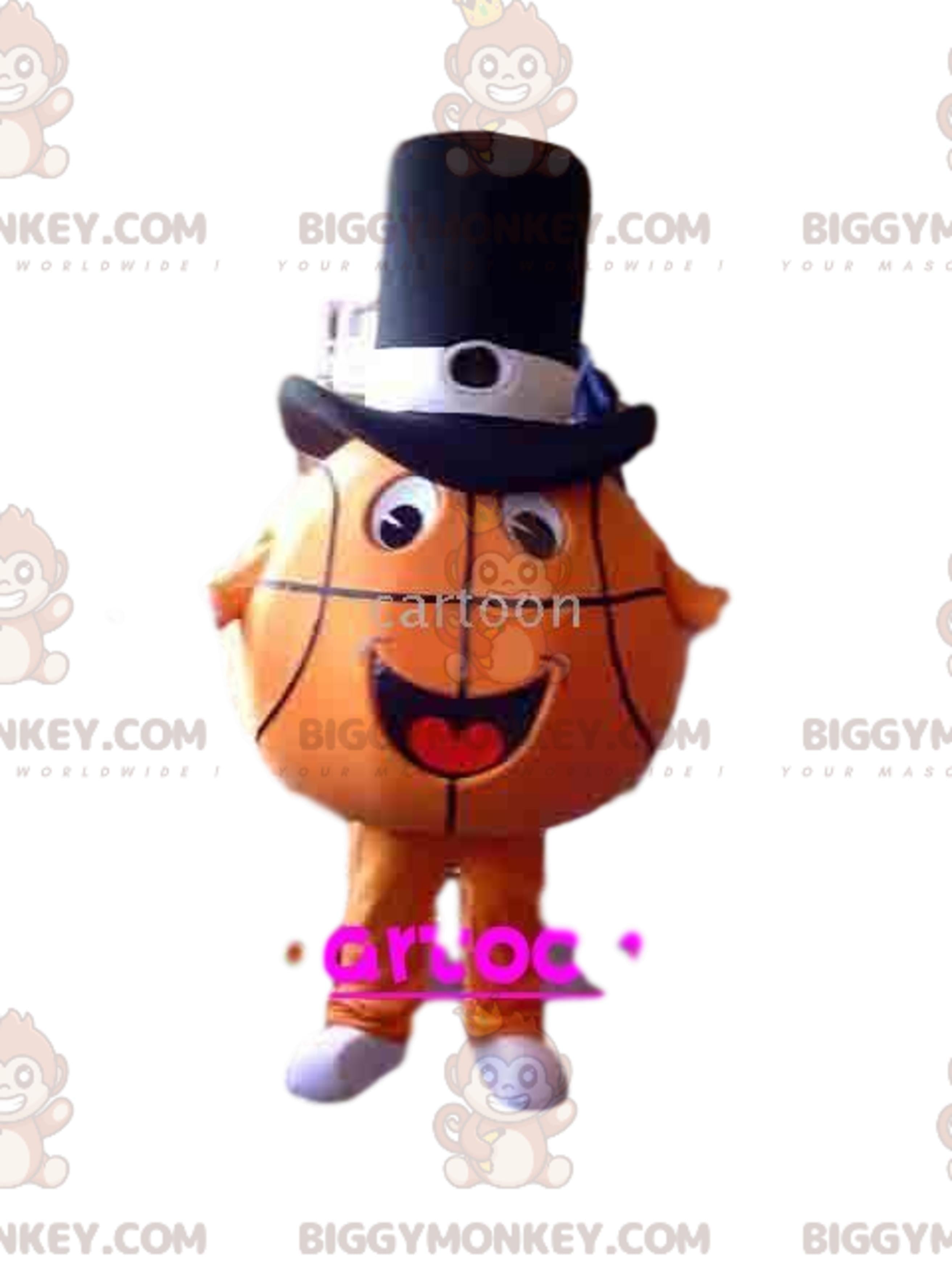 Basketball BIGGYMONKEYMascot Costume with Top Hat