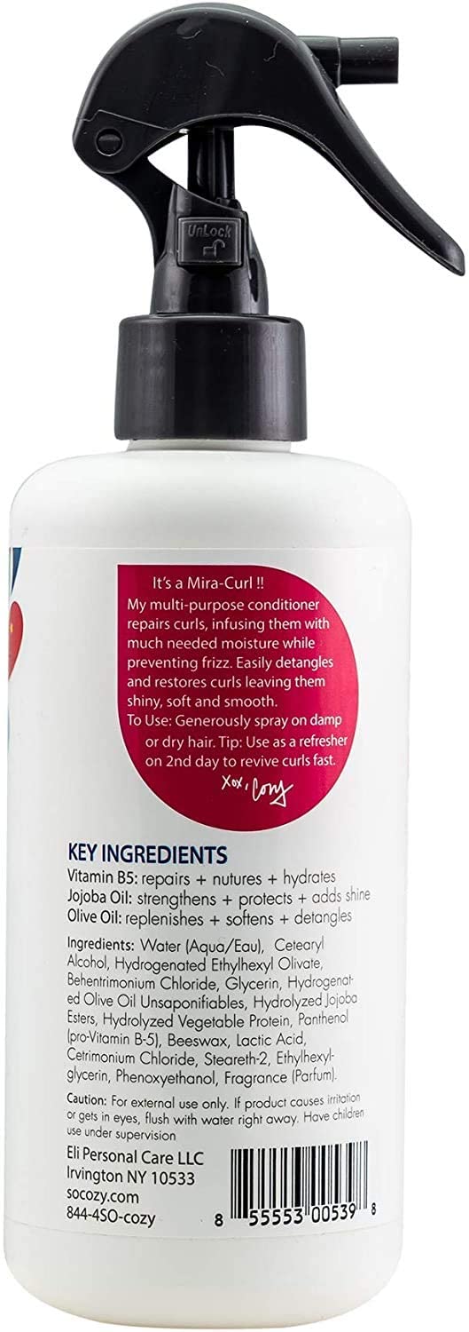 So Cozy,Curl Spray LeaveIn Conditioner For Kids Hair Detangles And Restores Curls No Parabens Sulfates Synthetic Colors Or Dyes,Jojoba Oil,Olive Oil &amp; Vitamin B5,Sweet-Pea,8 Fl Oz(2 Pack),White,(539A)