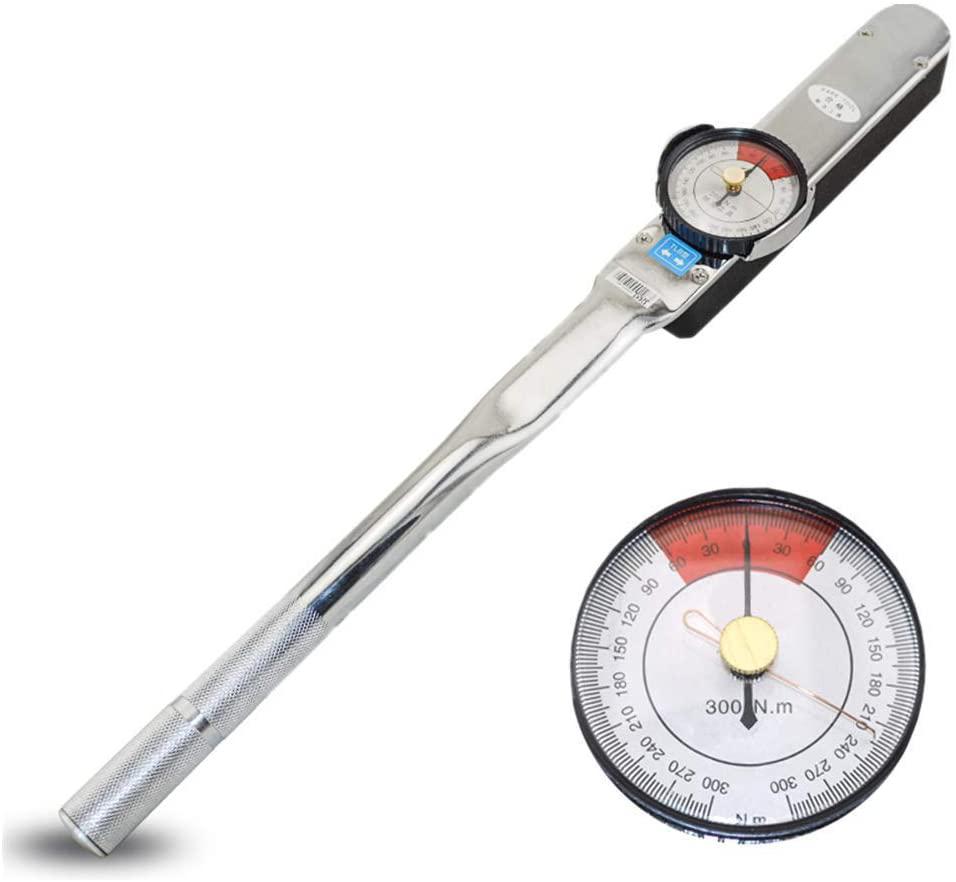MXBAOHENG Drive Dial Torque Wrenches 1/2" Indicator Torquemeter Indicating Torque Tools with High Precision 531-2655in.lbs (60-300Nm)