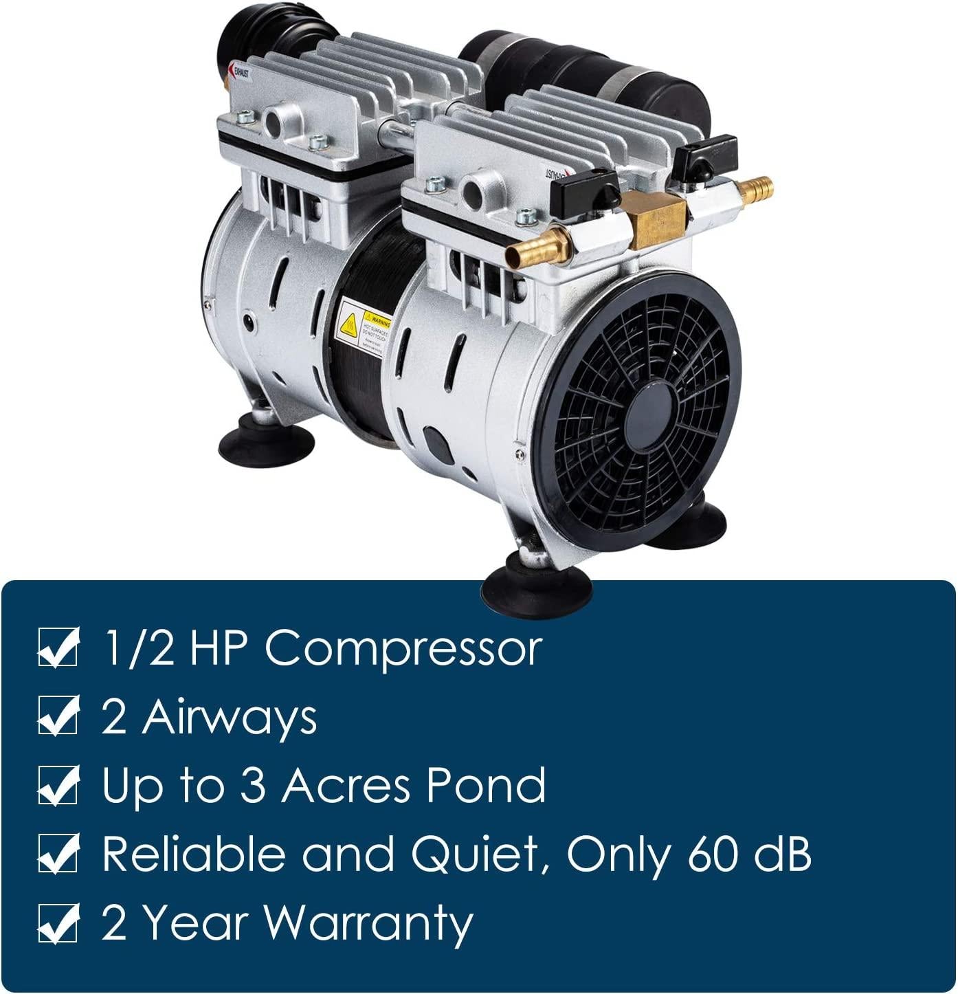 HQUA PAS20RPC,1/2 HP Pump Compressor for PAS20 Pond & Lake Aeration System