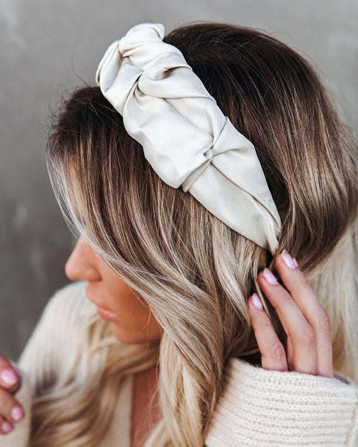 Scarlett Ruched Headband - Blanc
