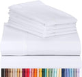 LuxClub Twin XL Sheets Set - Soft Kids Twin Bed Sheets for Boys and Girls, 4 PC Deep Pockets 18" Eco Friendly Wrinkle Free Fitted Sheets Machine Washable Hotel Bedding Silky Soft- White Twin XL