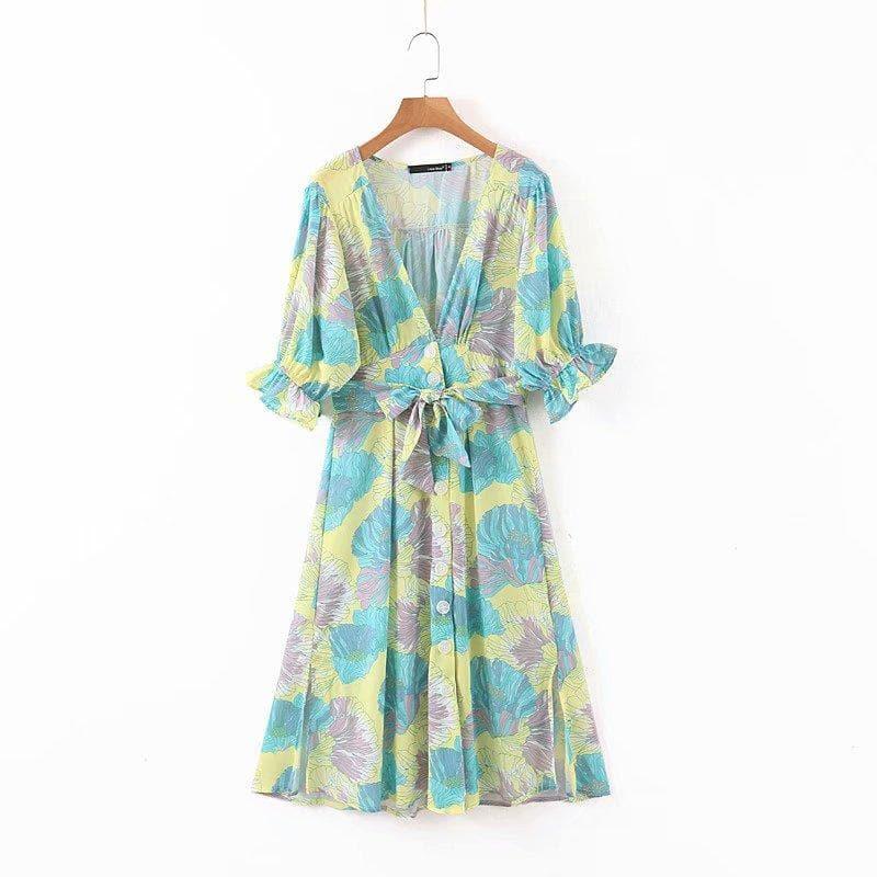 vintage floral boho dress