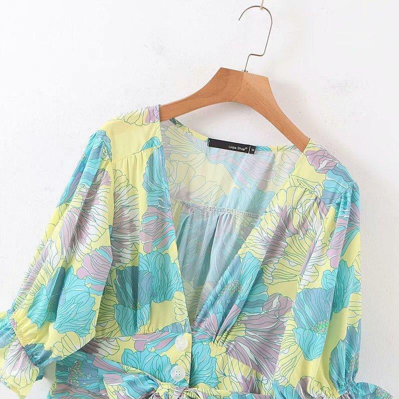 vintage floral boho dress