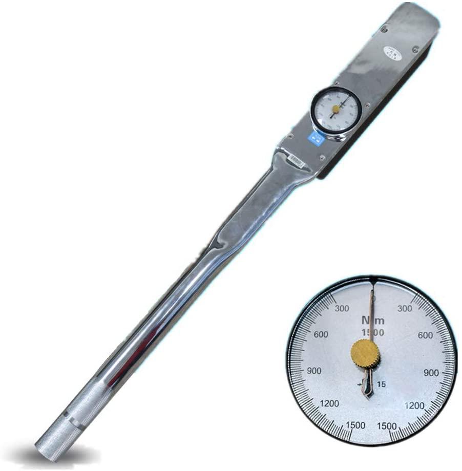 MXBAOHENG Drive Dial Torque Wrenches 1" Indicator Torquemeter Indicating Torque Tools with High Precision 2655-13275in.lbs (300-1500Nm)