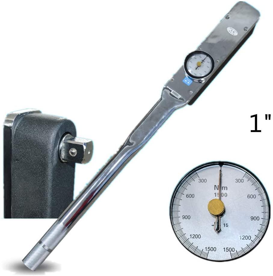 MXBAOHENG Drive Dial Torque Wrenches 1" Indicator Torquemeter Indicating Torque Tools with High Precision 2655-13275in.lbs (300-1500Nm)