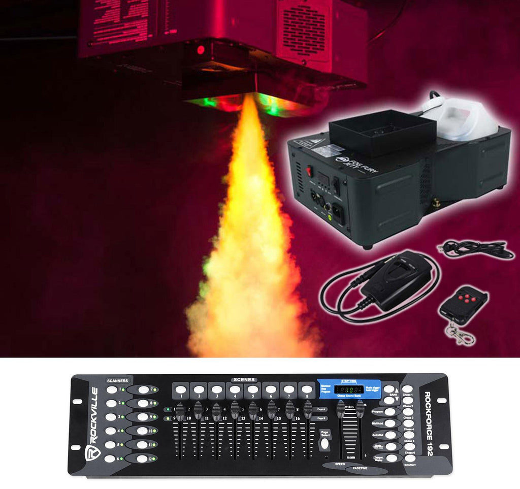 American DJ Fog Fury Jett Vertical Fog Machine+Wireless Remote+DMX Controller