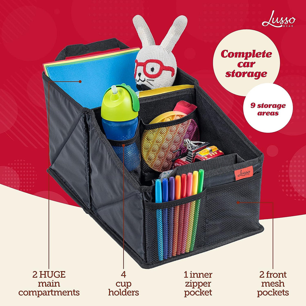 Lusso Gear Car Seat Organizer for Front or Backseat - Great for Adults &amp; Kids, Features 9 Storage Compartments for Toys, Magazines, Tissues, Maps, Books, Documents, Games &amp; More (Floral)