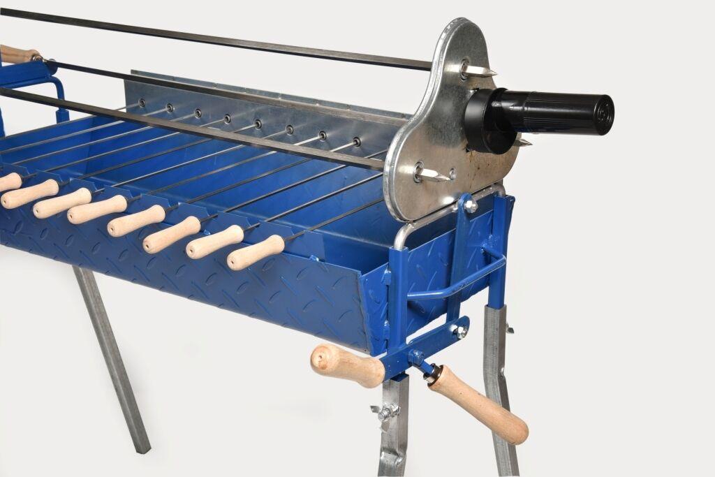 BBQ Grill with Lifting Mechanism, Electric Motor and Battery Motor