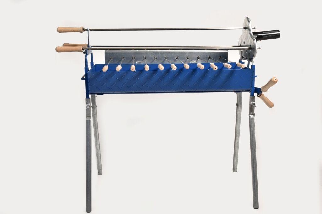 BBQ Grill with Lifting Mechanism, Electric Motor and Battery Motor