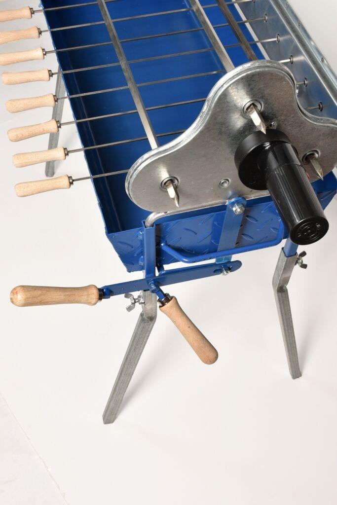 BBQ Grill with Lifting Mechanism, Electric Motor and Battery Motor