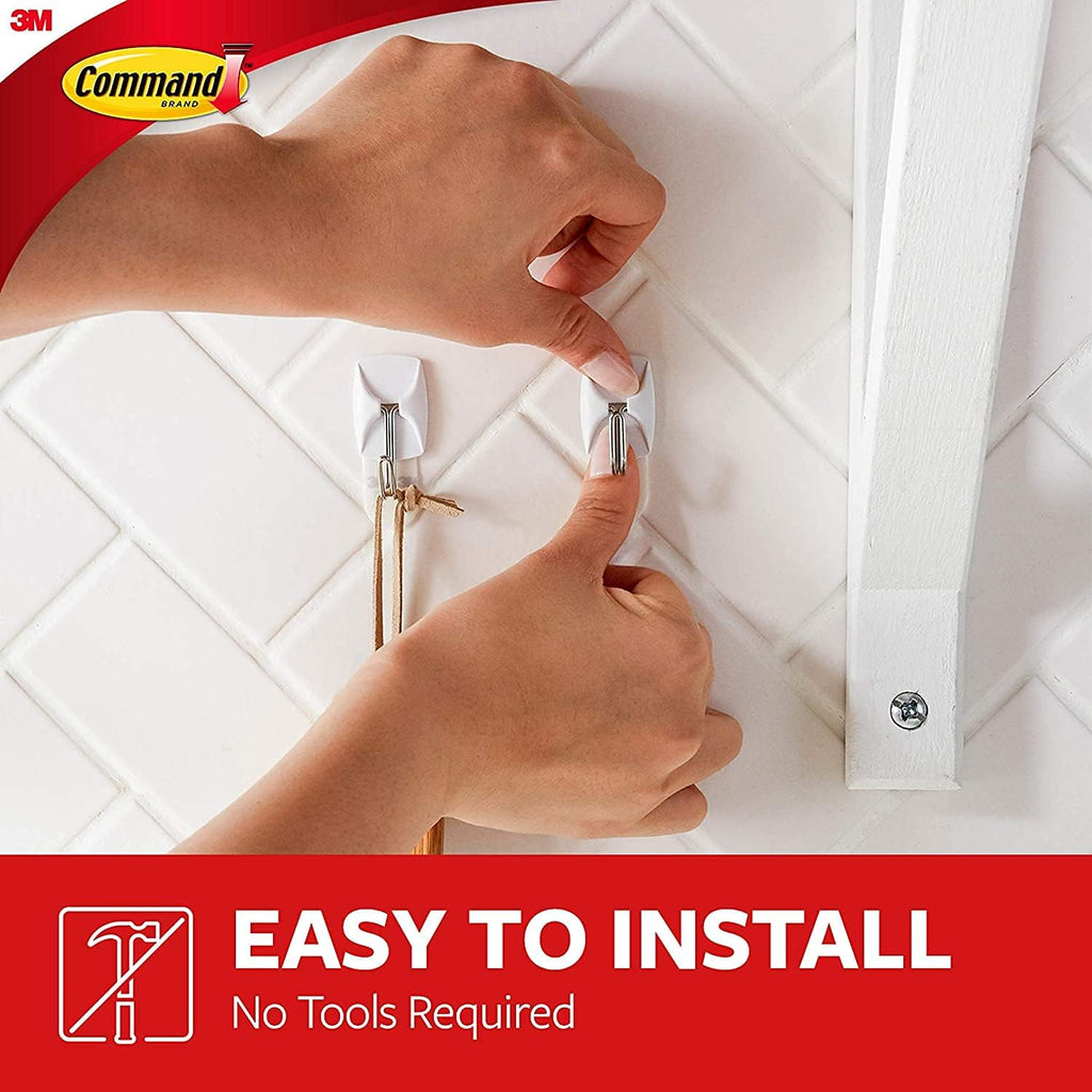 Command Wall Hooks Bundle - Command Small Wire Toggle Hooks 16 Hooks with Large Utility Hooks 7 Hooks, Command Strips Included