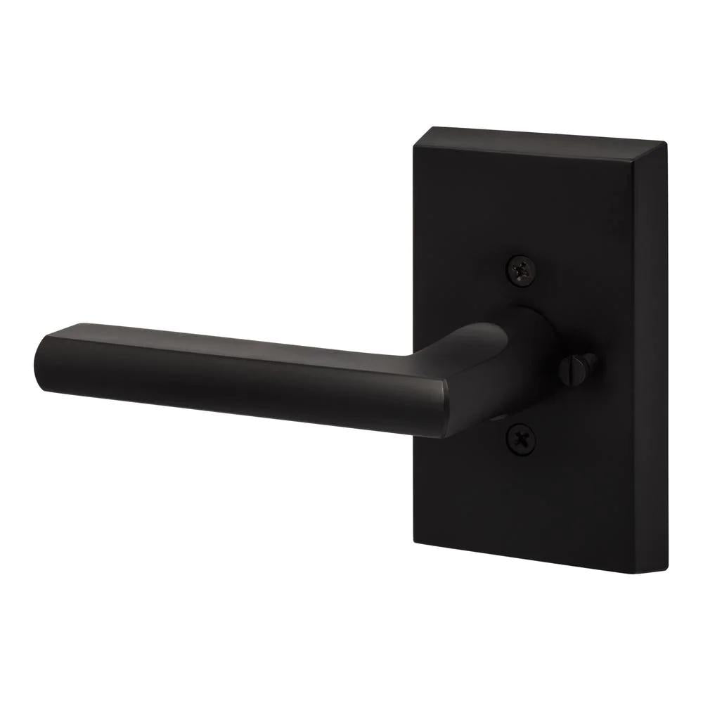 Logan Flat Black Privacy Bed/Bath Door Lever