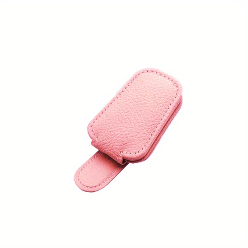 1pc Magnetic PU Leather Car Visor Sunglasses Holder, Sunglasses Holders For Car, Sunglasses Clip For Car Visor, Car Interior Visor Accessories
