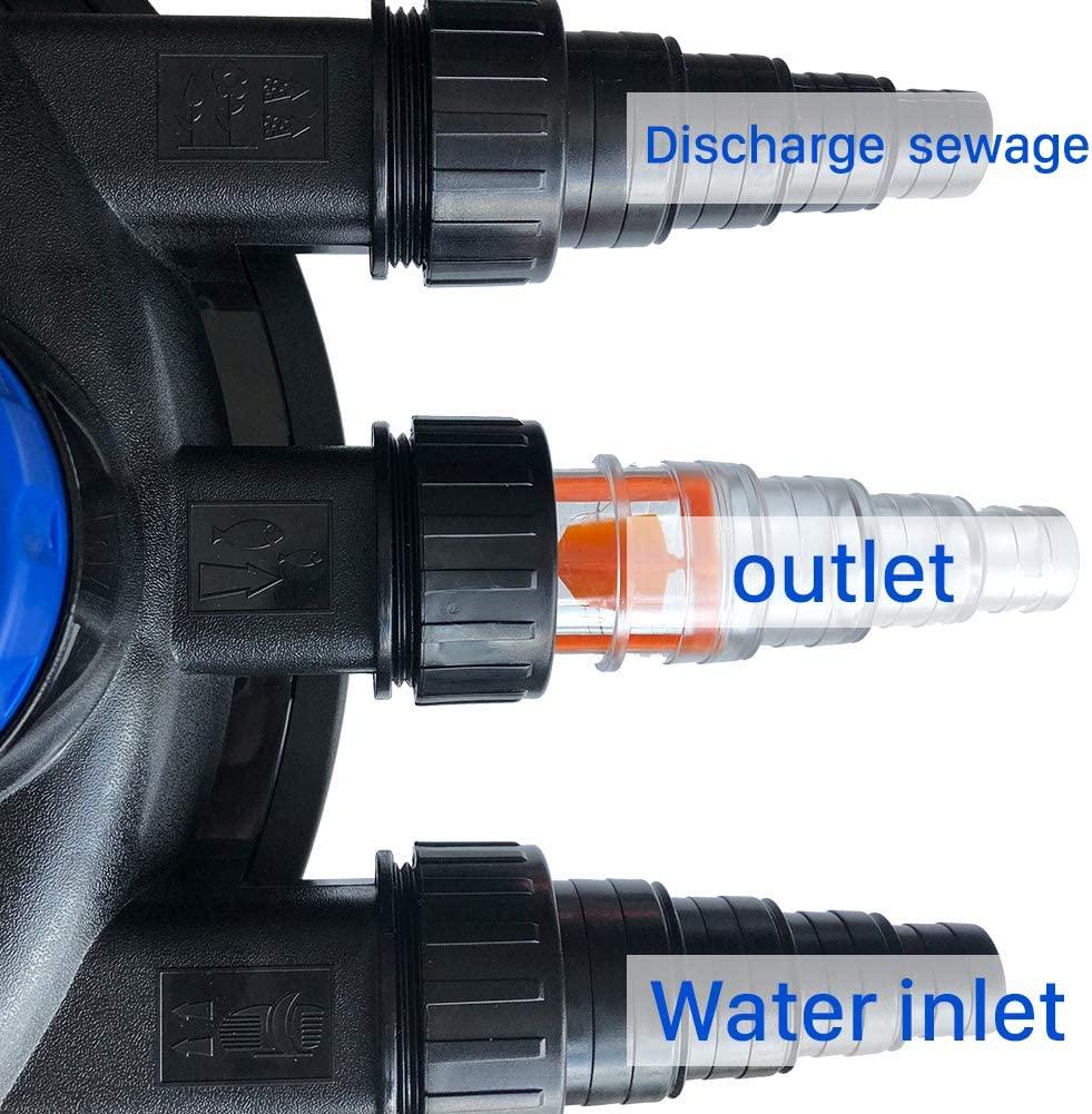 Polar Aurora CPF-250 Pond Pressure Bio Filter 13W UV Light 10000L Koi Water, Black