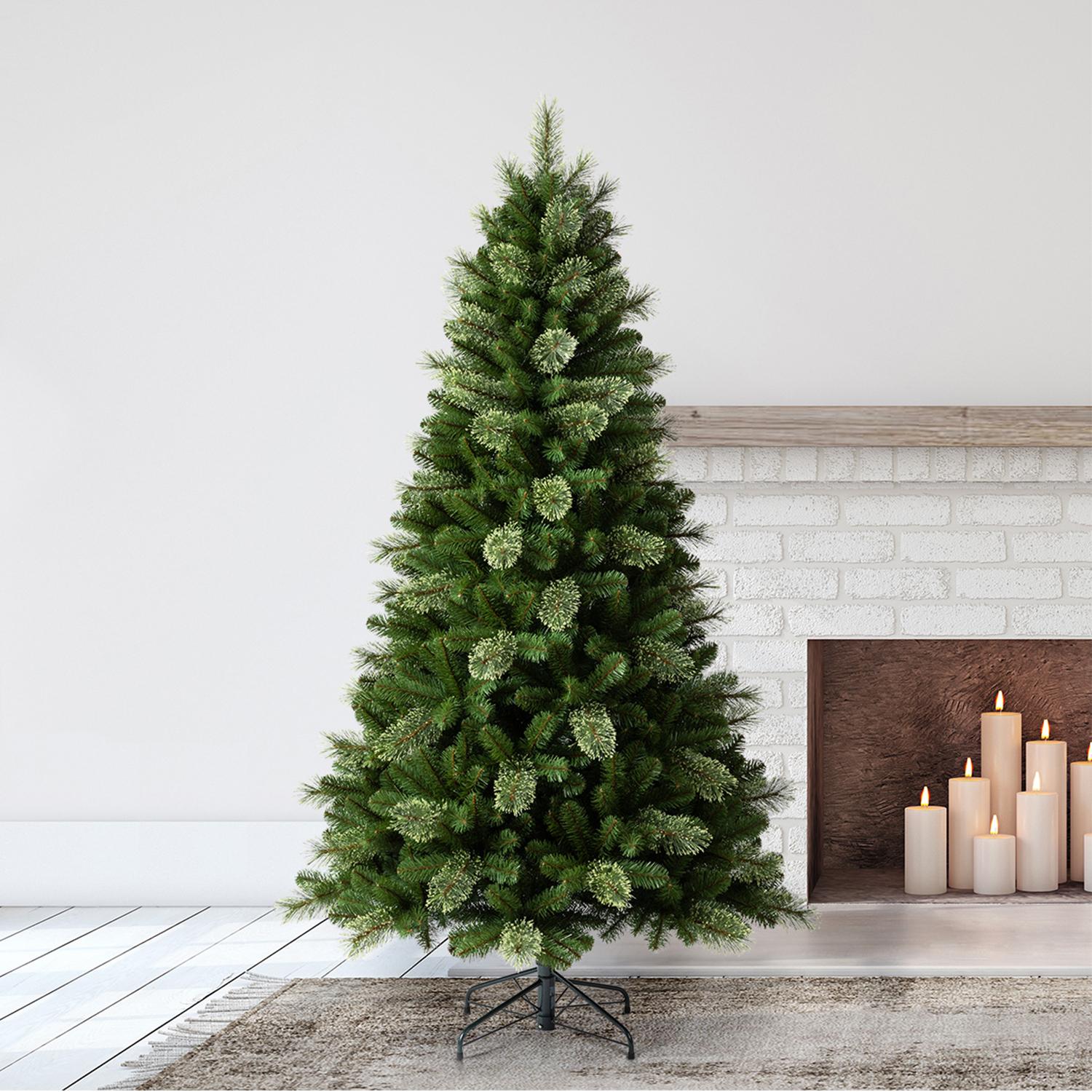 Home Heritage 7' Cascade  Pine Tree w/ Twinkly App Controlled RGB Lights