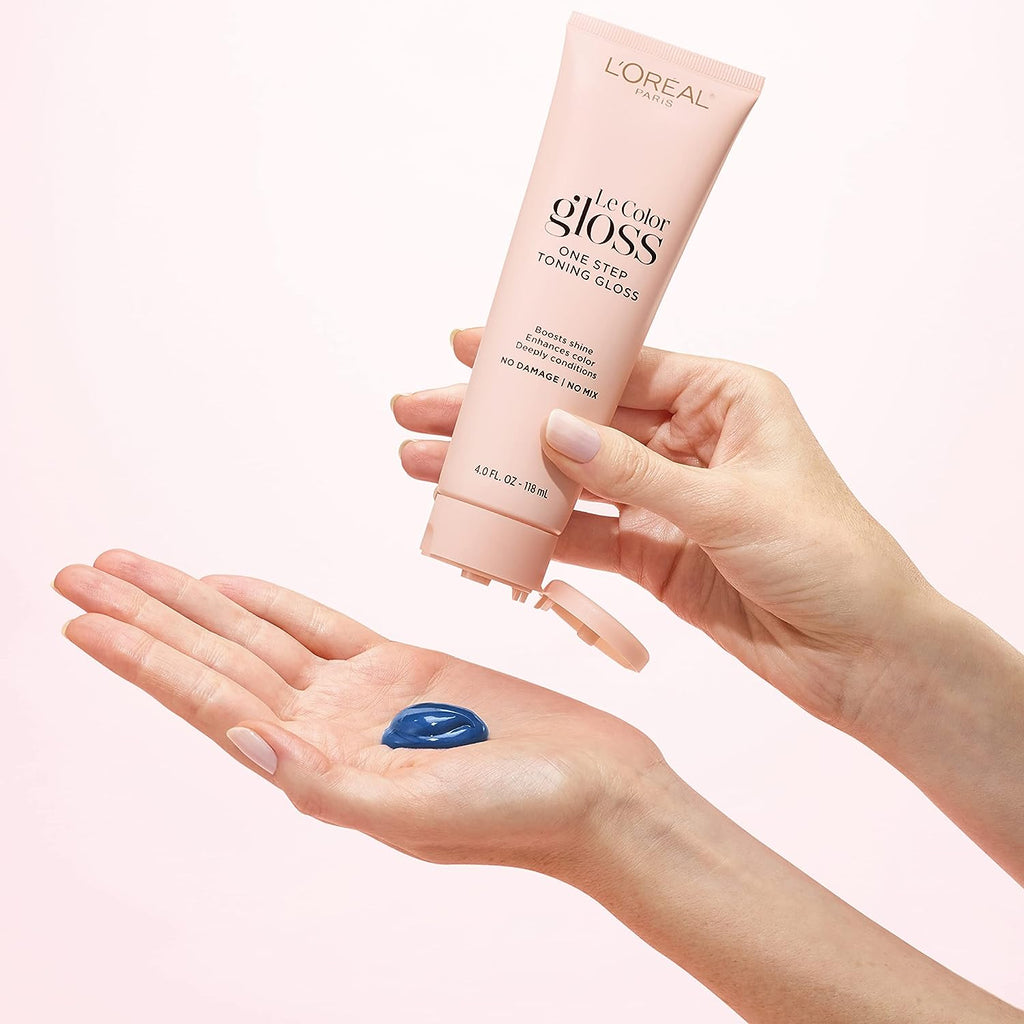 L’Oréal Paris Le Color Gloss One Step In-Shower Toning Hair Gloss for Bleached Hair, Neutralizes Brass, Conditions &amp; Boosts Shine, Platinum Pearl, 4 Ounce