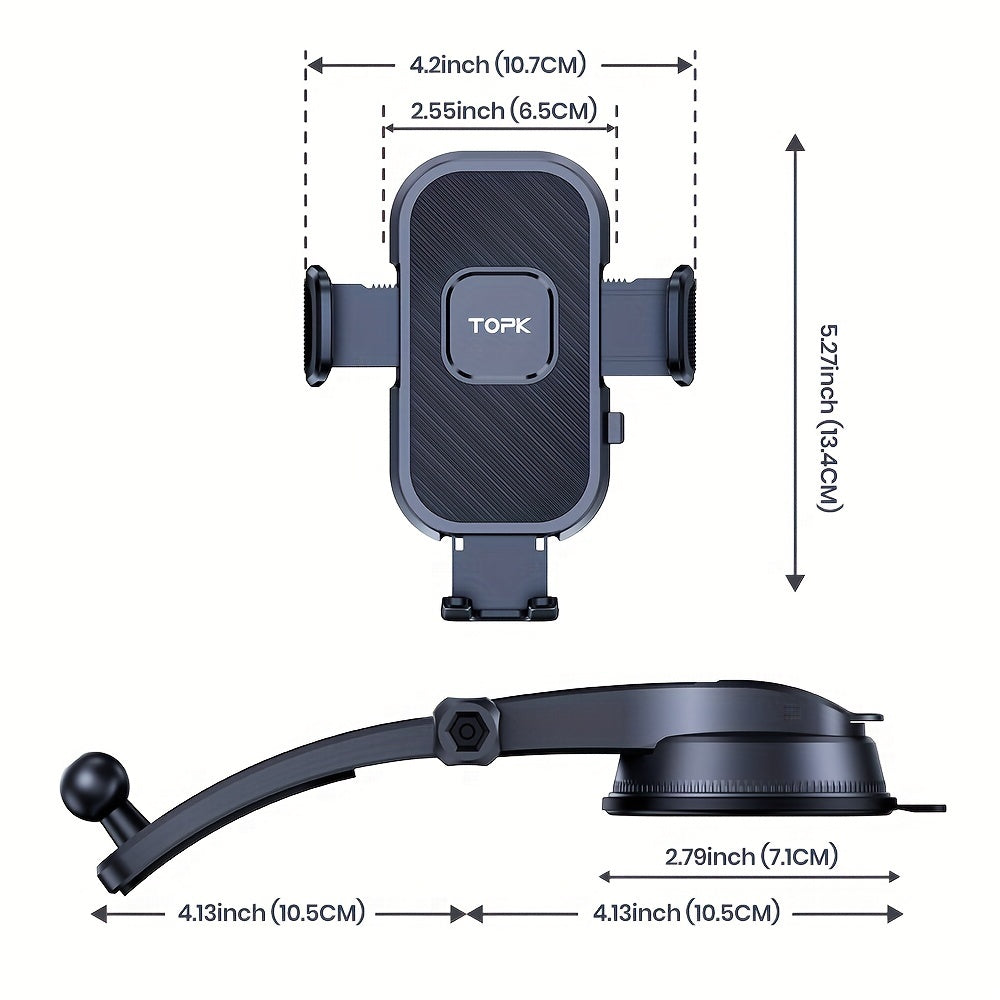 Upgrade Your Driving Experience with TOPK D38-E Car Phone Holder Mount - Compatible with All Phones!