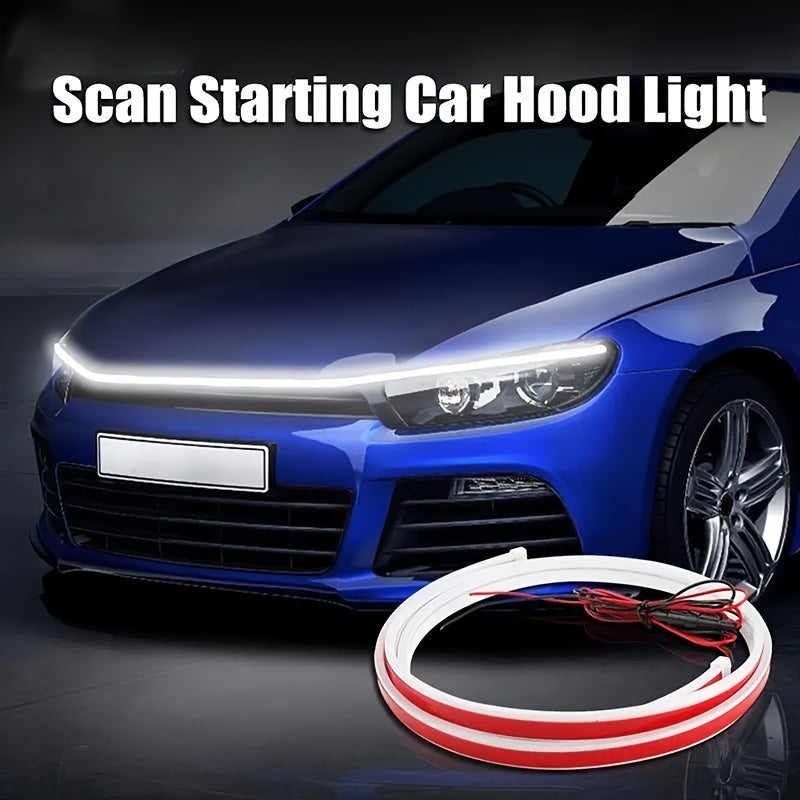 Upgrade Your Vehicle with a Universal 12V, 10W Start-Scan Car LED Hood Light Dynamic Daytime Running Light!