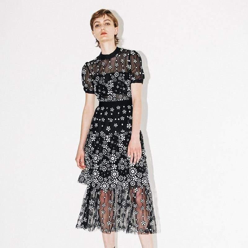 sequins embroidery dress