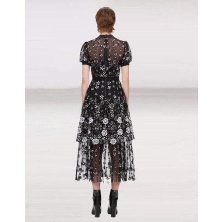 sequins embroidery dress
