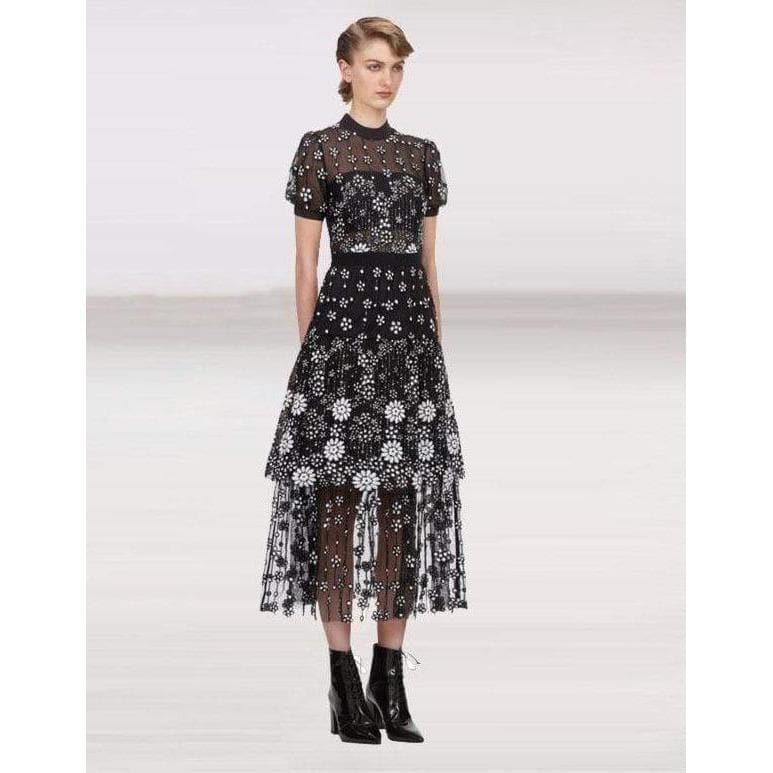 sequins embroidery dress